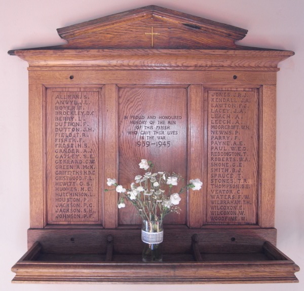 WW2 War Memorial, All Saints, Hoole, Chester.