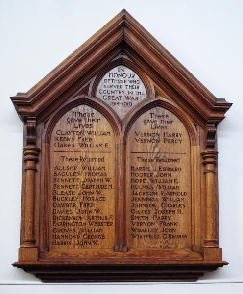 War Memorial, Knutsford Methodist Church.