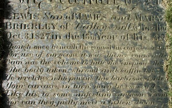 Lewis Brierley's Grave, Mottram-in-Longdendale, Cheshire.
