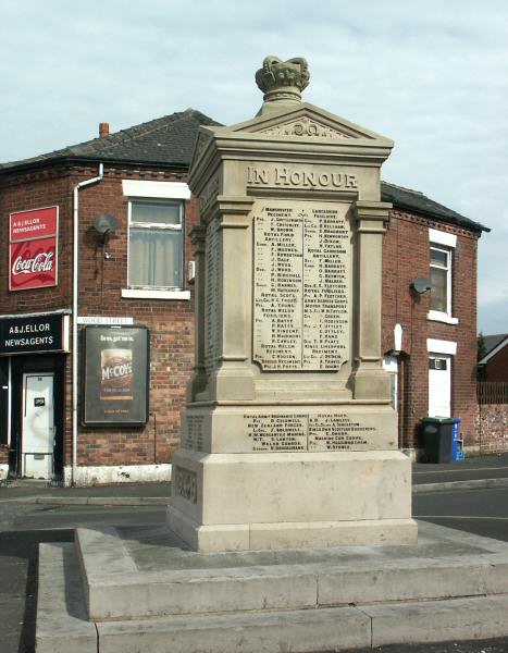 War Memorial, Newton Wood, Hyde, Cheshire.