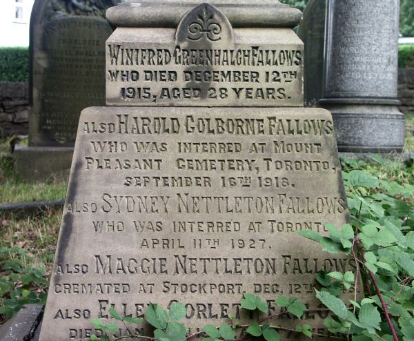 The Grave of Winifred Greenhalgh FALLOWS and family, Hatherlow.