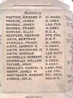 War Memorial, Bredbury and Romiley, Cheshire.