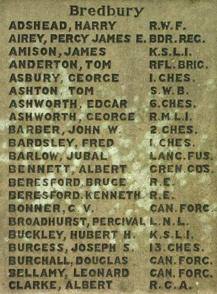War Memorial, Bredbury and Romiley, Cheshire.
