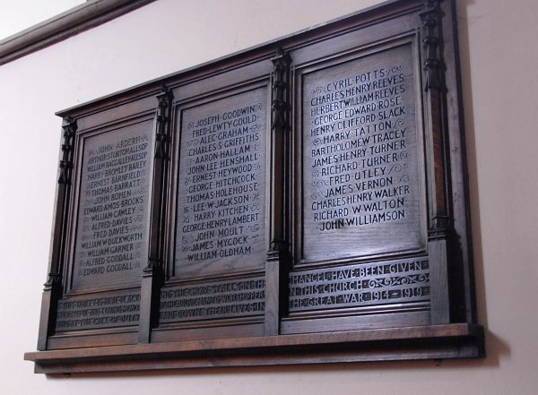 War Memorial, St Matthew, Edgeley, Stockport.