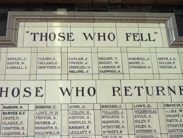 War Memorial, North Reddish School.