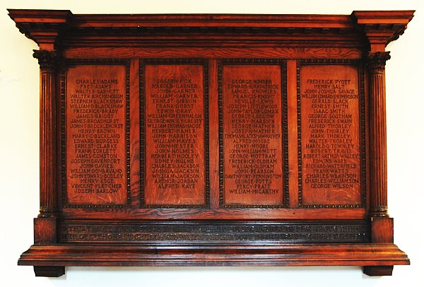War Memorial, St Thomas' Church, Stockport.