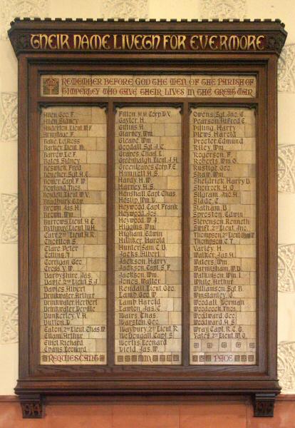 War Memorial in Christ Church, Timperley, Cheshire.