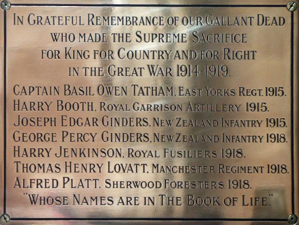 War Memorial, St Barthomley, Cheshire.
