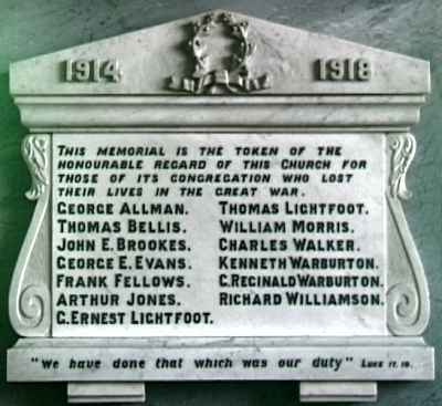 War Memorial, Brown Knowl, Cheshire.
