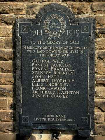 War Memorial, Chisworth, Derbyshire.