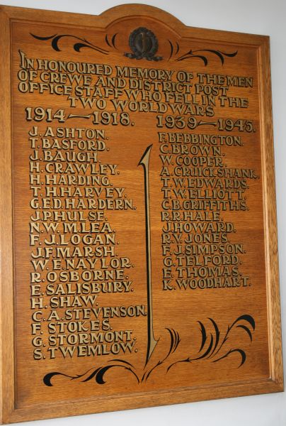 War Memorial, Crewe GPO.