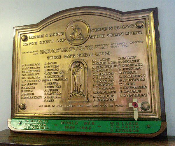 War Memorial, LNWR Steam Sheds, Crewe .