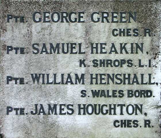 War Memorial, Daresbury, Cheshire.