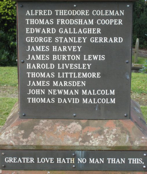 War Memorial, St John, Kingsley.