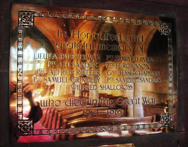WW1 War Memorial, St John, Norley.