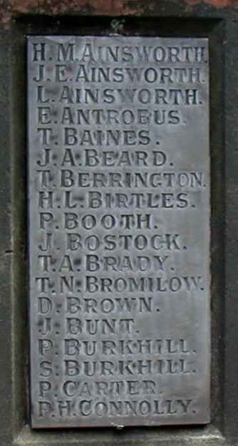 War Memorial, St Lawrence, Frodsham, Cheshire.