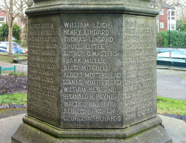 War Memorial, St Anne, Sale, Cheshire.