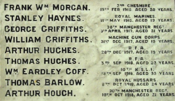 War Memorial, St Edith's Church, Shocklach.