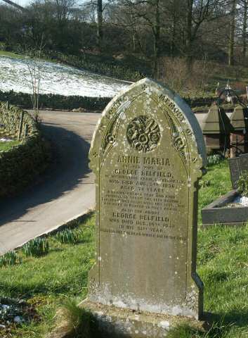 BELFIELD family headstone, St Michael's Church, Wincle, Cheshire.
