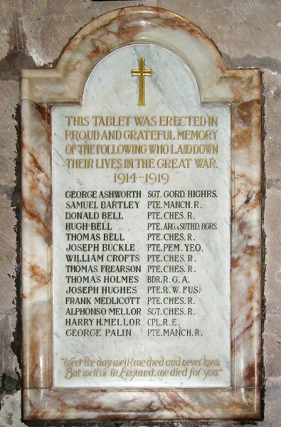 War Memorial, Burton, Cheshire.