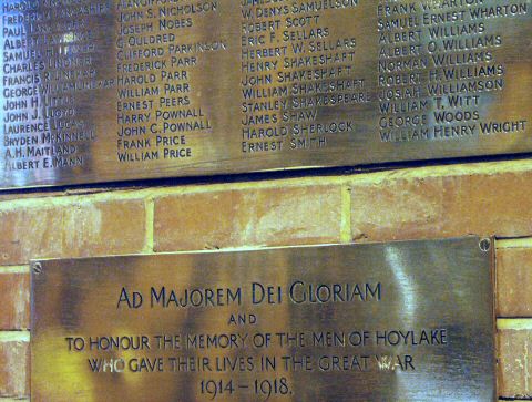 War Memorial, Holy Trinity Church, Hoylake, Cheshire.